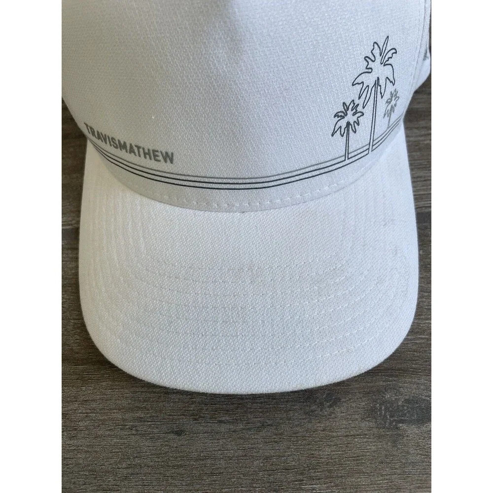 TravisMathew White Cap Hat Adjustable Flexfit Snapback